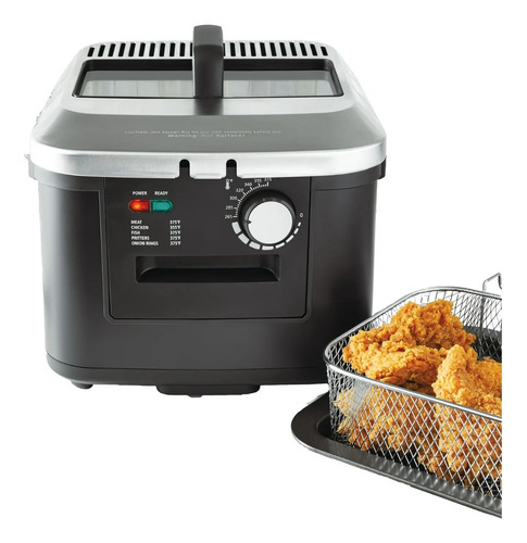 Mainstays Freidora Electrica 4l Tapa Acero Inoxidable, 1800w Negro 60