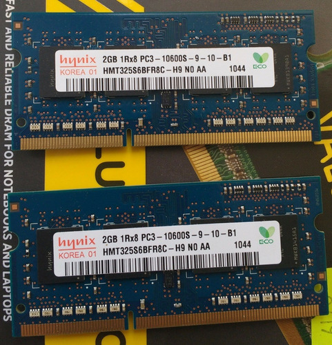 Ram Notebook 2 X 2gb Pc3 Sodimm