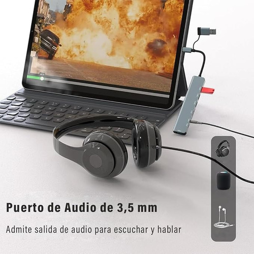 8 En 2 Adaptador Multipuerto Usb Tipo C Hub Para Macbook
