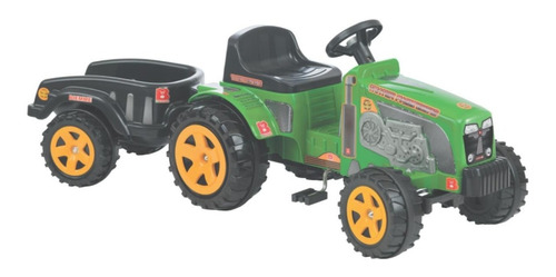 Juguete Tractor A Pedal Con Trailer Verde Para Niños-biemme
