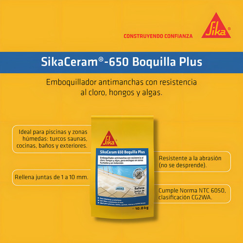 Sikaceram 650 Boquilla Plus Relleno De Juntas 1mm Hasta 10mm