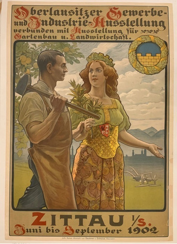 Zittau Sajonia Alemania - Afiche 1902 - Lámina 45x30 Cm.