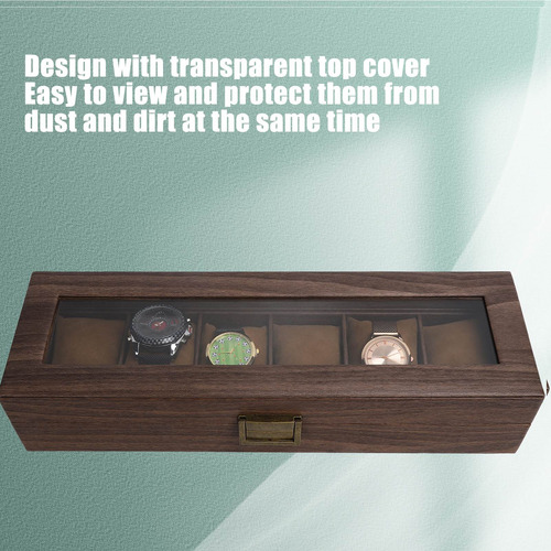6 Rejillas De Reloj Caja De Visualización Portátil De Madera