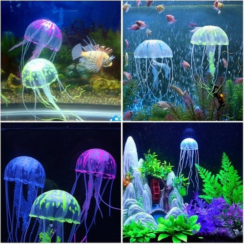 2 Decoração Aquário: Medusa Água Viva Enfeite Silicone