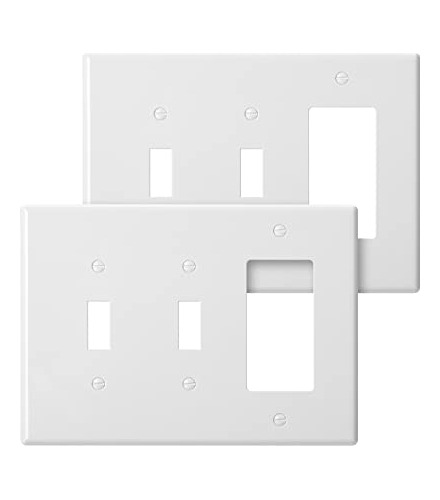 Bates - Placa De Pared Combinada, Paquete De 2, Palanca Dobl