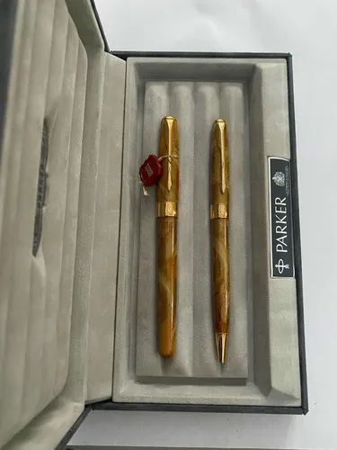 Stylo Plume Roller Parker Sonnet Deluxe - Laqué Argenté Et Or - Neuf Avec Boîte D'origine