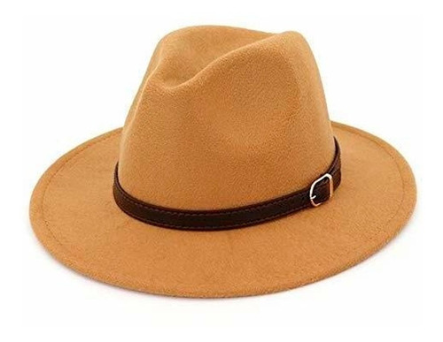 Sombrero Fedora De Moda Ala Plana En Paño 100% Original 