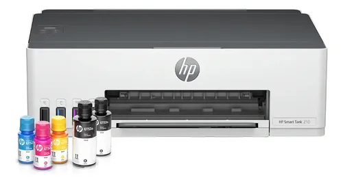 Impressora HP Smart Tank 210 Colorida 1 USB 2.0 de alta velocidade (dispositivo); 1 porta Wi-Fi 802.11b/g/n; 1 Wi-Fi Direct - 100 a 240 VCA