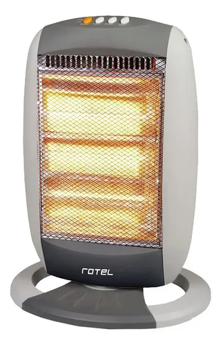 Estufa Halógena Eléctrica Oscilante 1200W – 3 Niveles (400/800/1200W), Silenciosa, Seguridad Antivuelco, Calor Instantáneo, 70° Oscilación