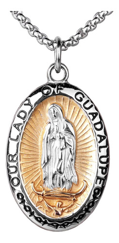 Collar Dije Virgen De Guadalupe Acero Inoxidable Unisex Pr