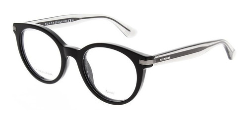 Lente Óptico Tommy Hilfiger Th1518 Gatsby Round Black Clear