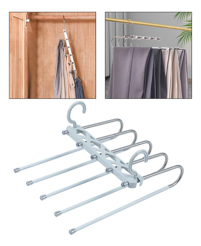 Perchas Para Pantalones Organización De Antideslizante Gris