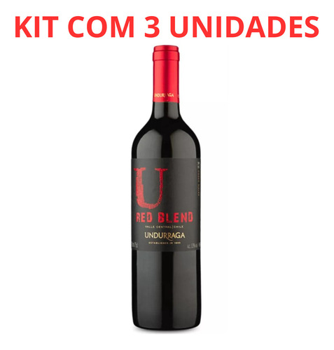 Vinho U Undurraga Valle Central Red Blend 750ml Tto Kit C/3