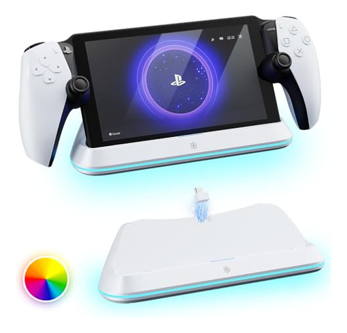 Pack Cargador Ps Portal Con 7 Modos Rgb Y Cable Type-c