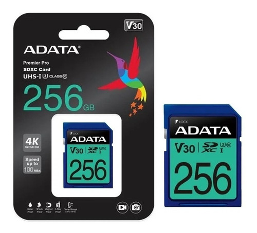 Cartao Sd 256gb 4k 100mb/s V30 Uhs-i U3 Xpg Adata