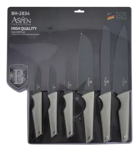 Set De Cuchillos Premiun Berlinger Haus ( 6 Piezas) Plateado