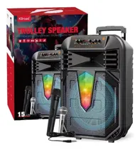 Comprar Parlante Grande 15 Con 2 Microfonos Rgb Bluetooth Usb Sd Fm