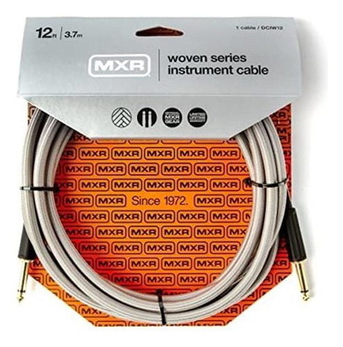 Mxr Cable - Dciw12 12ft Wooven Plata Cable Para Instrumento