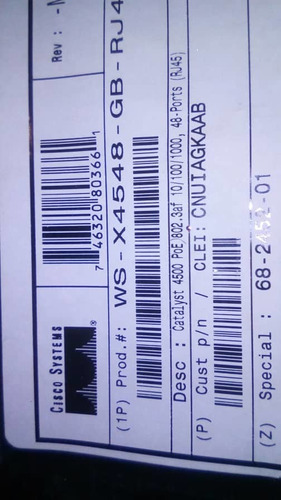 Imagen 3 de 5 de Targeta O Switch Cisco Para Redes Cableadas 4845
