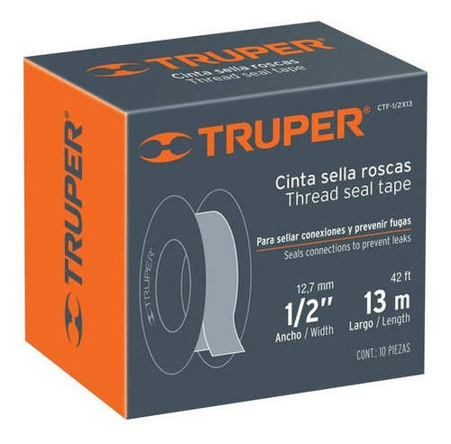 Cinta Teflon Truper Profesional 3/4 10 Unidades