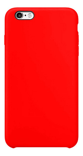 Case Capinha Silicone Veludo Compatível Com iPhone 6s Plus Cor Vermelho