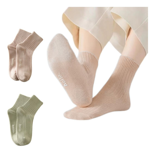 3 Pares Calcetines Algodón Mujer Transpirables Y Absorbentes
