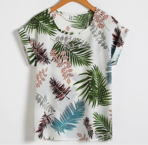 Blusa Dama Casual Verano Ligera Cuello Redondo