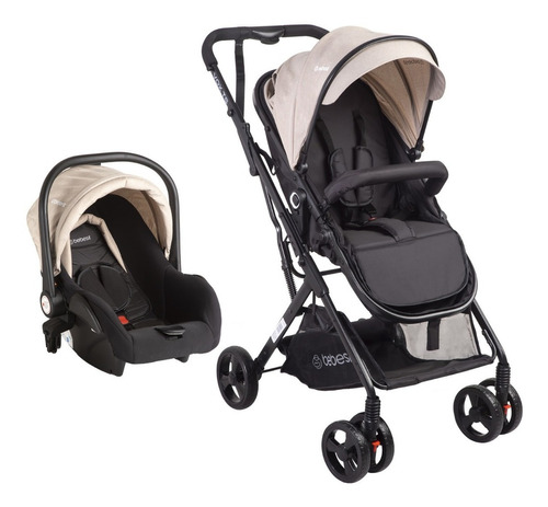 Coche De Paseo Bebesit Travel System Vox Beige Con Chasis Color Negro