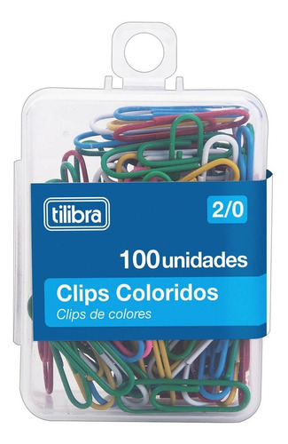 Clips Colorido Sortido 2/0 Caixa C/100 Unidades Tilibra