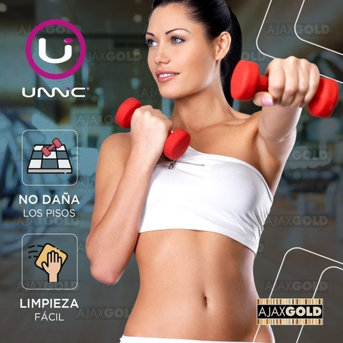 Imagen 6 de 7 de Mancuerna Recubierta Goma 2 Kg Pesa Gym Fitness Funcional