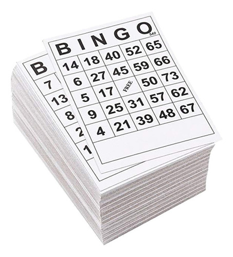60 Piezas De Tarjetas De Juego Bingo 1 En 60 Hojas