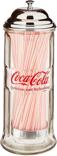 Tablecraft Coca-cola - Dispensador De Paja De Cristal Con Ta