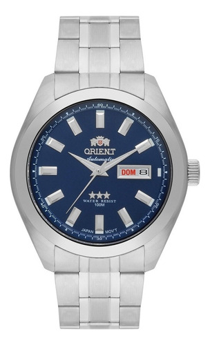 Relógio Orient Masculino Automático 469ss075 D1sx Prata Azul