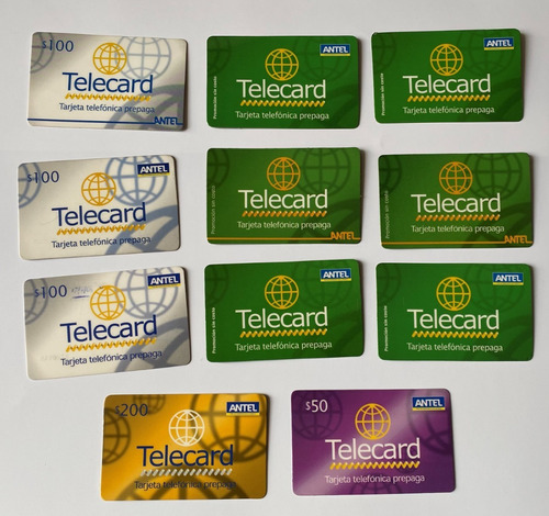 11 Tarjetas Telefónicas Usadas Telecard Antel T47