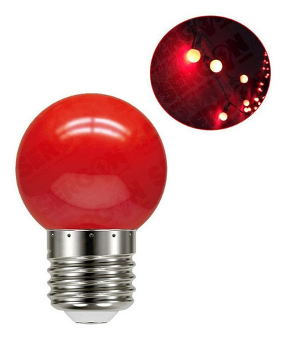 Lâmpada Bolinha Decorativa Vermelho G45 E27 Led 3w 127v Cor da luz Vermelha 110V