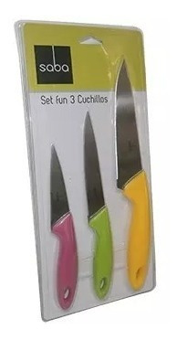 Set Cuchillos Chef Cebollero Multiusos Puntilla Juego Saba