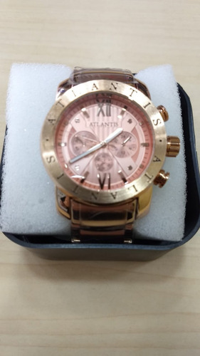 Relógio Original Atlantis Dourado Rose Frete Grátis.