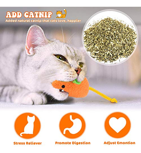 Juguete Catnip - 6pzs Ratones Peluche Gatos Realista