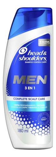 Shampoo Head & Shoulders 3 En 1 Caspa Pelo Seco Hombre180 Ml