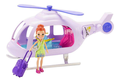 Polly Pocket Helicóptero Aventuras Con Muñeca Y Accesorios