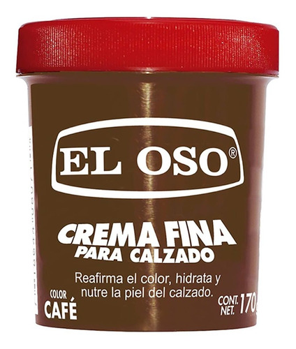 Crema Para Calzado El Oso Fina Color Café 170g