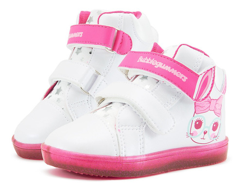 Tenis Niña Bubble Gummers Bota Velcro Olguita Blanco 14-19