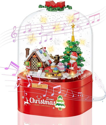 F Caja De Música Navideña Con Forma De Bloque De