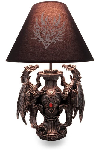 Gothic Guardians Of Light Medieval Dragons Table Lamp