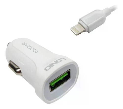 Cargador Para Auto Con Cable Lightning 1 Usb / Ref. Dl-c17