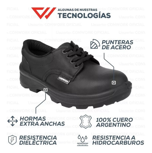 Zapato Seguridad Conwork Línea Industrial 541za