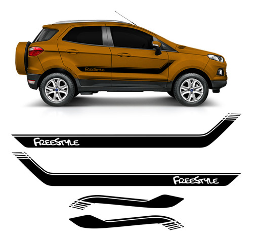 Faixa Lateral Ecosport Freestyle Adesivo Decorativo Preto