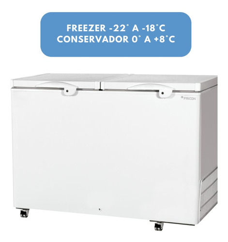 Freezer Horizontal 411 Litros Dupla Ação Hced411 Fricon