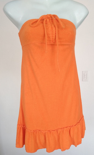 Vestido Tipo Halter Naranja (tipo Toalla) Op Talla-xs Vt395 (Usado)