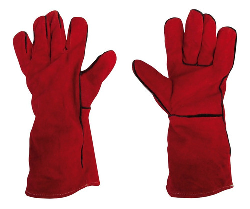 Guantes Para Soldar En Cuero Vacuno Con Forro, Largo 36cm 